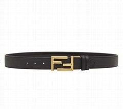       reversible FF buckle belt Men dress leather belts in black 